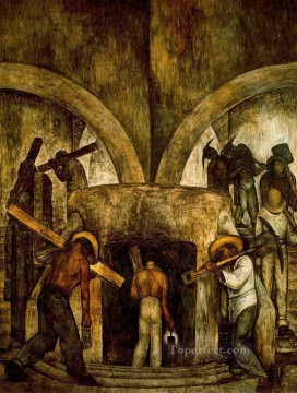 entrada a la mina 1923 Diego Rivera Pinturas al óleo